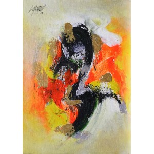 S. M. Naqvi, 10 x 14 Inch, Acrylic on Canvas, Abstract Painting, AC-SMN-115